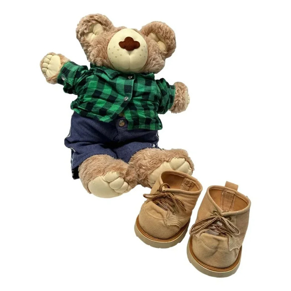 Furskins Bear Teddy Xavier  Roberts1984 Shirt Red Suspenders VIntage - Picture 3 of 16